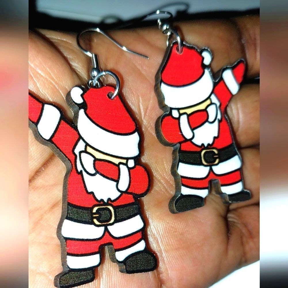 Santa Super Cute Festive Holiday Earrings